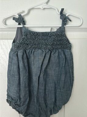 Old Navy Chambray Smocked Bubble Romper - Blue Denim